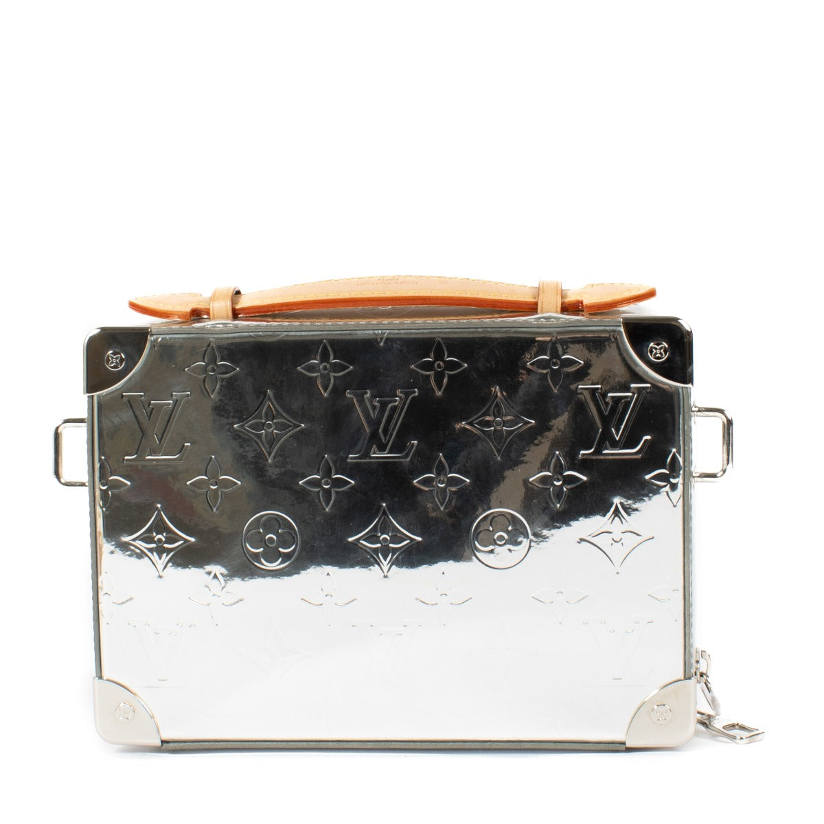 Louis Vuitton Virgil Abloh Zilver Monogram Miroir Handvat Zachte Reistas