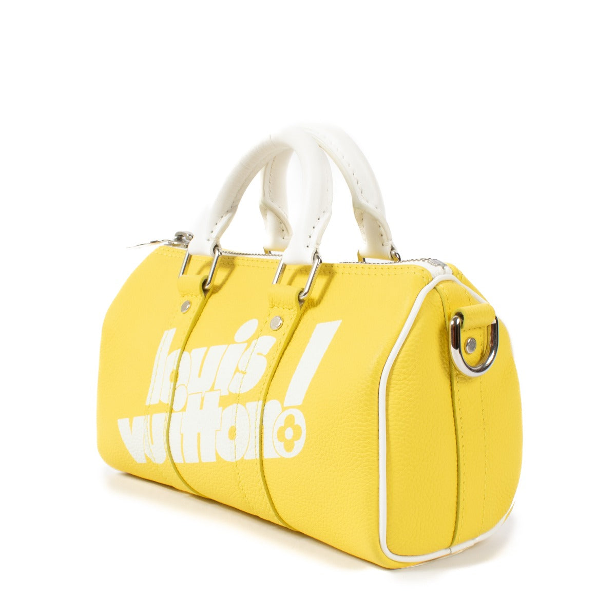 Louis Vuitton Gele/Witte Leren Everyday LV Keepall XS Tas
