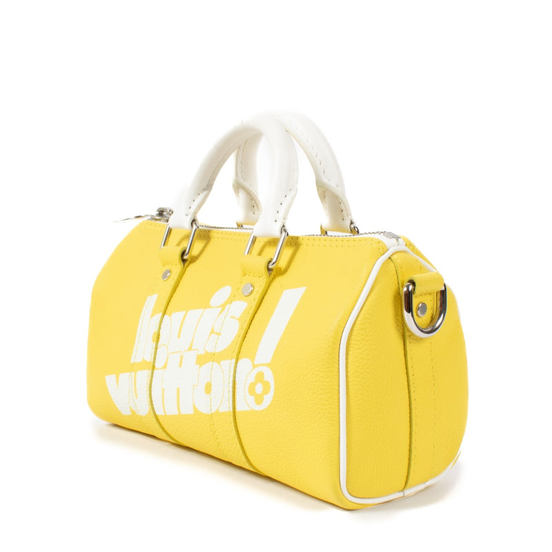 Louis Vuitton Yellow/White Leather Everyday LV Keepall XS Bag