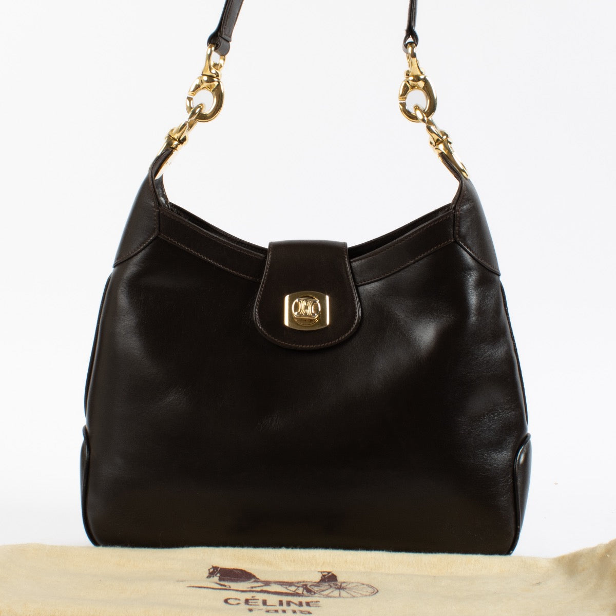 Celine Brown Leather Hobo Bag, Celine Brown Leather Hobo Bag second hand, Celine Brown Leather Hobo Bag Antwerp, Celine Brown Leather Hobo Bag Knokke