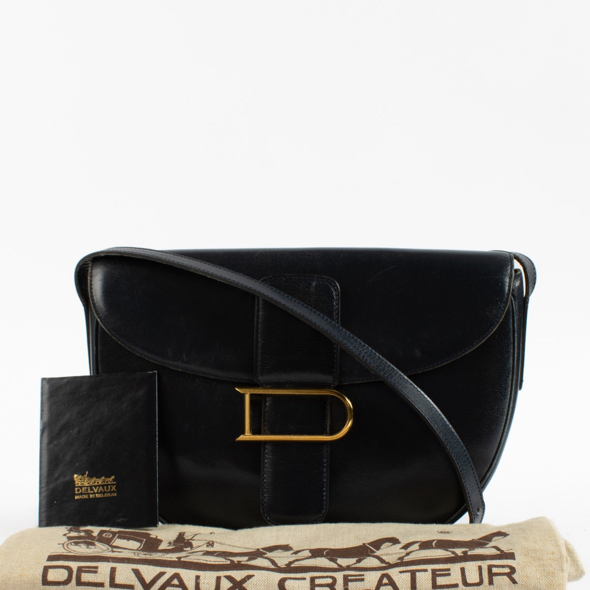 Delvaux Blue Leather Crossbody Bag