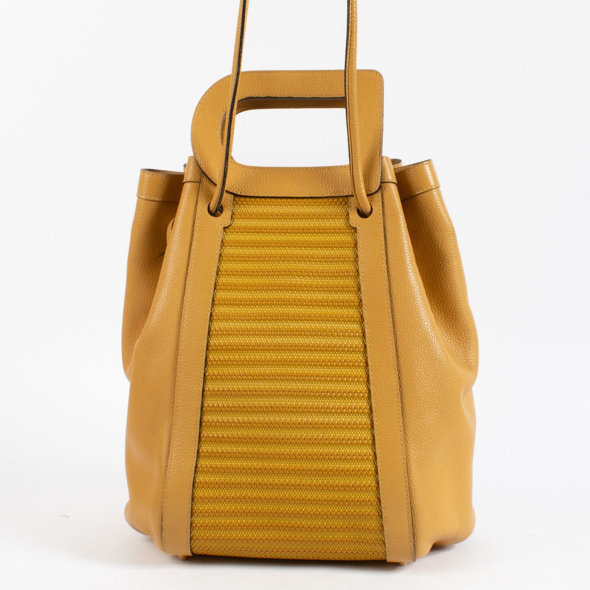 Shop 100% authentic second hand Delvaux Yellow Toile De Cuir Top Handle on Labellov.com