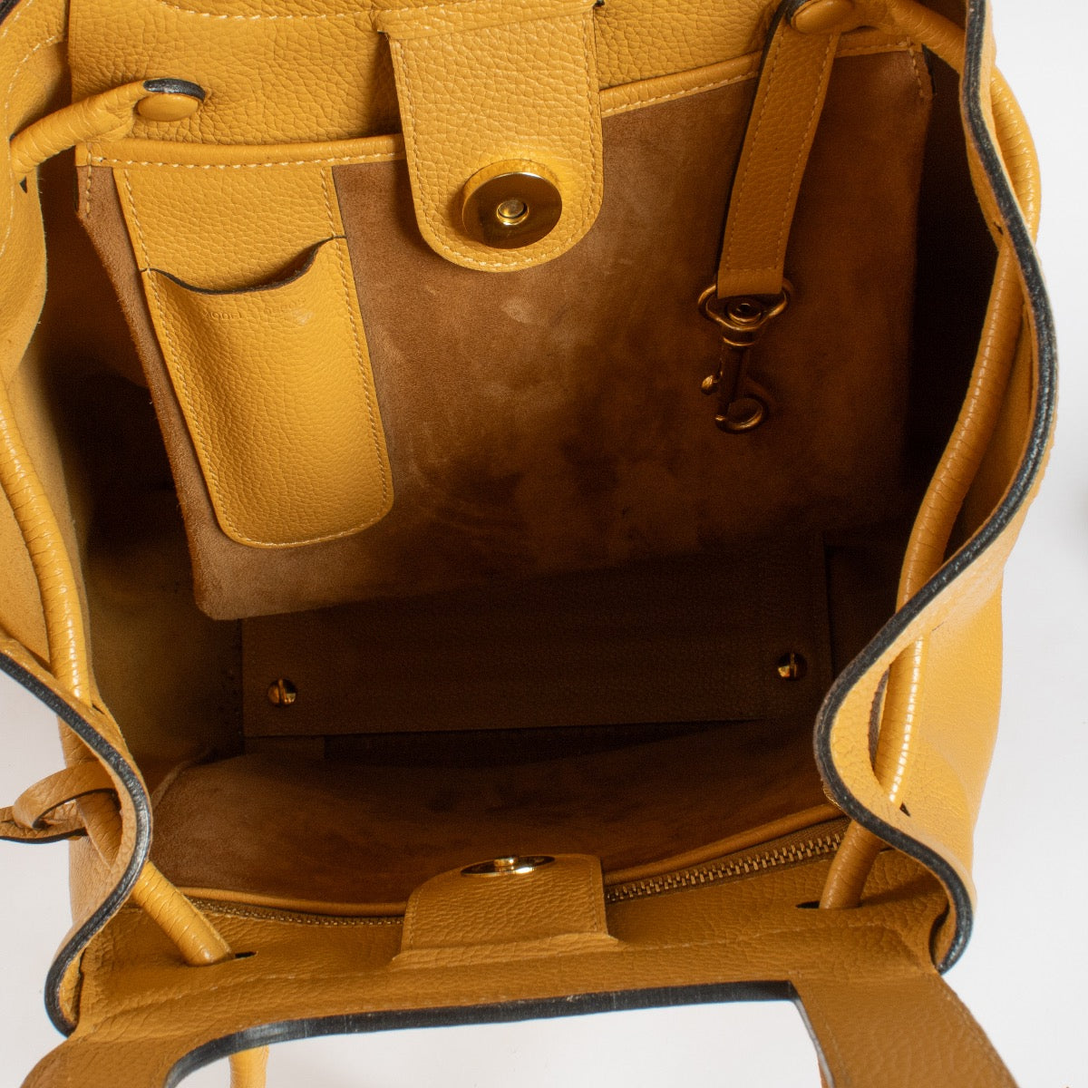 Shop 100% authentic second hand Delvaux Yellow Toile De Cuir Top Handle on Labellov.com