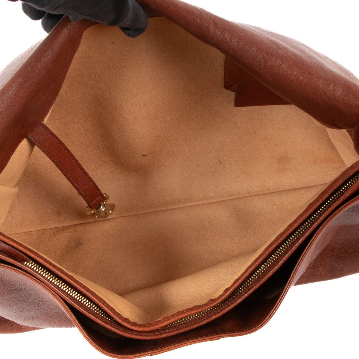 Sac Delvaux Brillant Besace en Cuir Bridon Marron