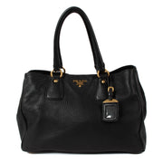Prada Black Vitello Daino Tote Bag