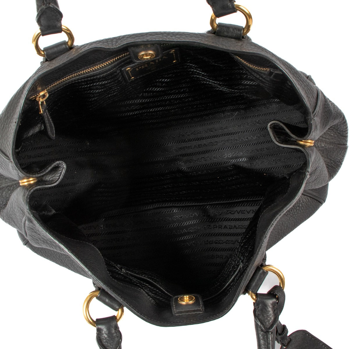 Sac fourre-tout Prada Vitello Daino noir
