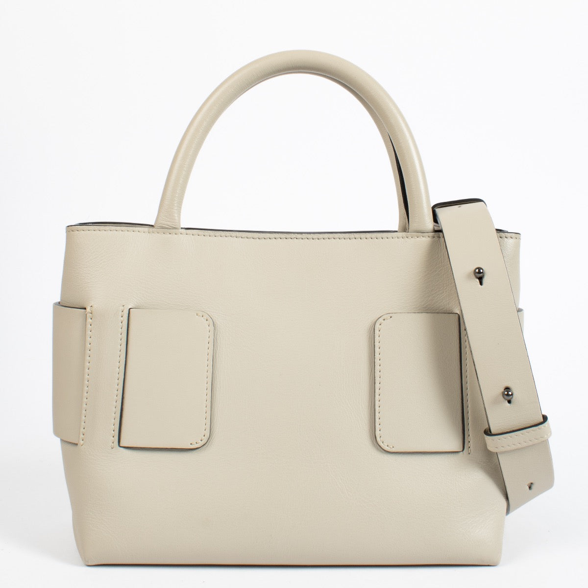 Authentic second-hand Lebeau-Courally Beige Leather Carré Handbag on labellov.com