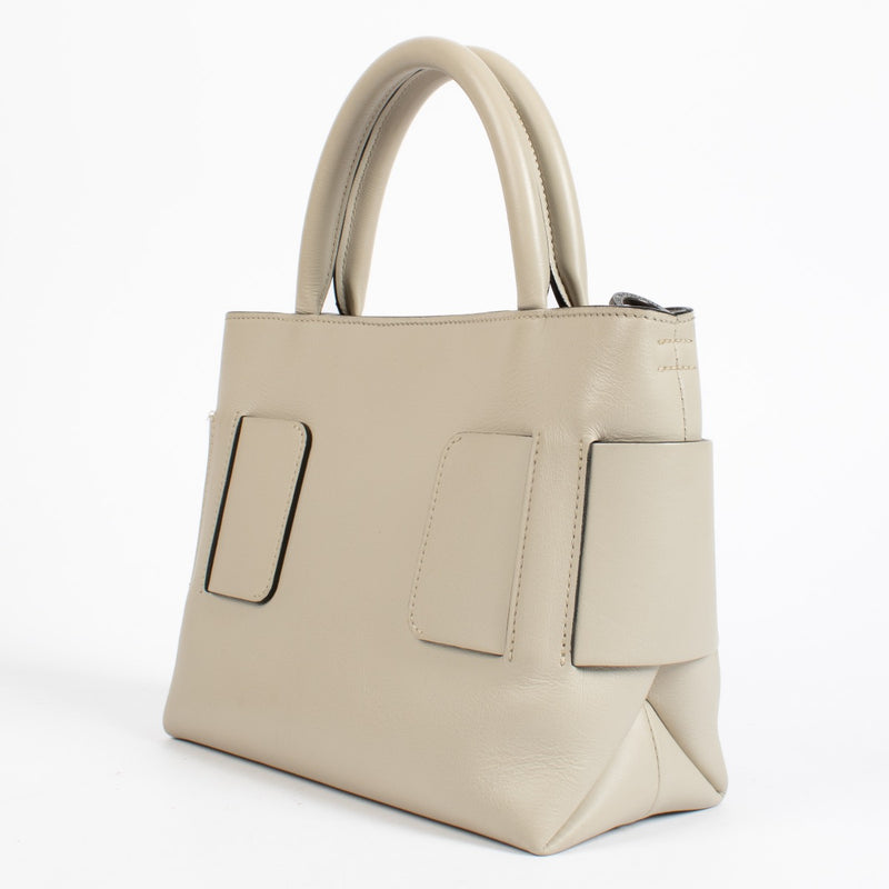 Authentic second-hand Lebeau-Courally Beige Leather Carré Handbag on labellov.com