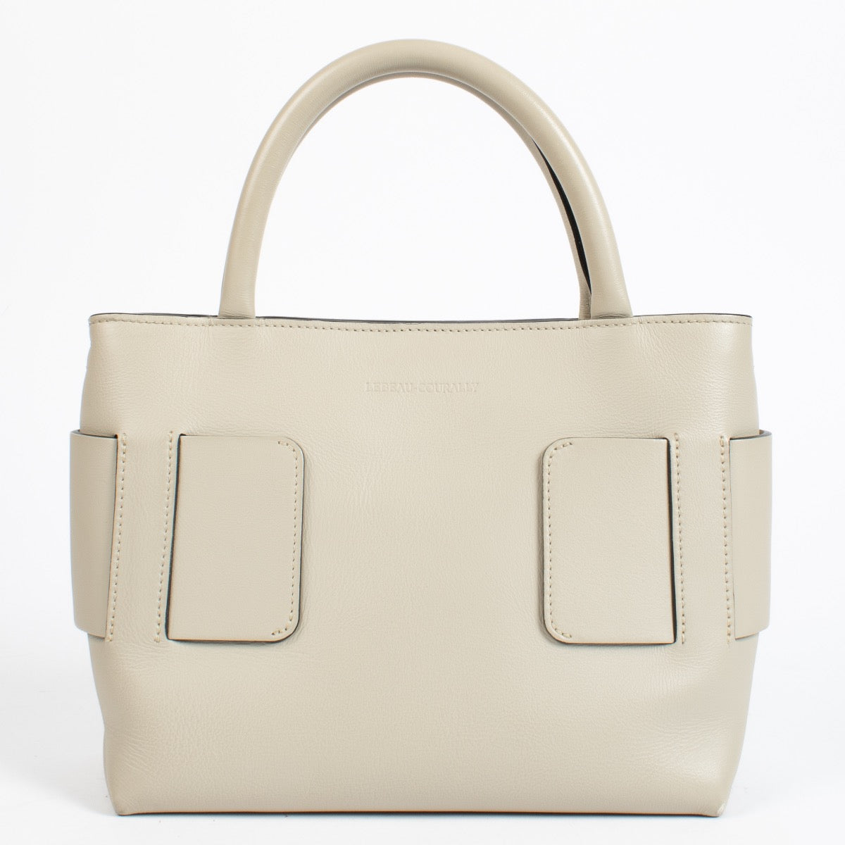 Authentic second-hand Lebeau-Courally Beige Leather Carré Handbag on labellov.com