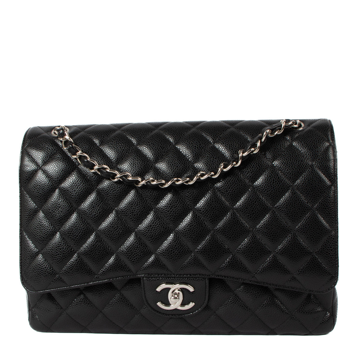 Chanel Black Caviar Maxi Classic Flap Bag