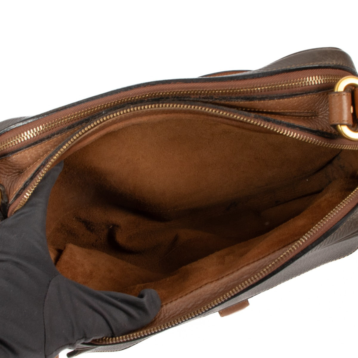 Sac bandoulière Delvaux des années 1990 en toile de cuir marron