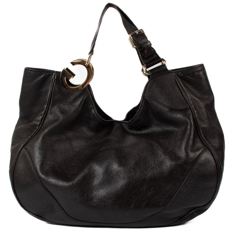 shop 100% authentic second hand Gucci Black Leather Hobo Bag on Labellov.com