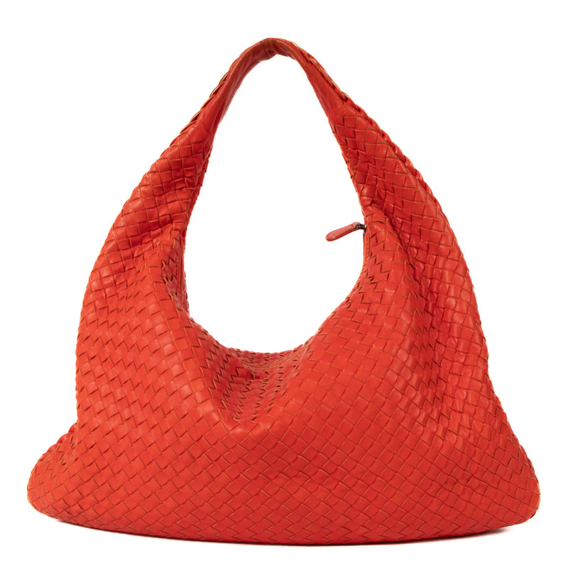 Bottega Veneta Poppy Red Intrecciato Shoulder Bag