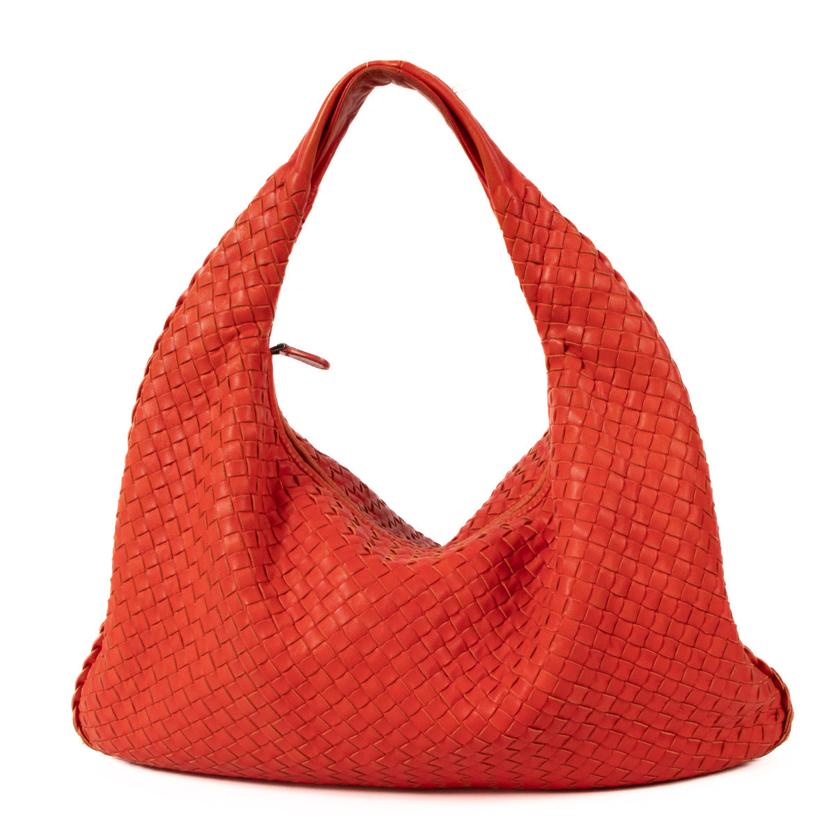 Bottega Veneta Schoudertas met Intrecciato Weefsel en Klaproosrood