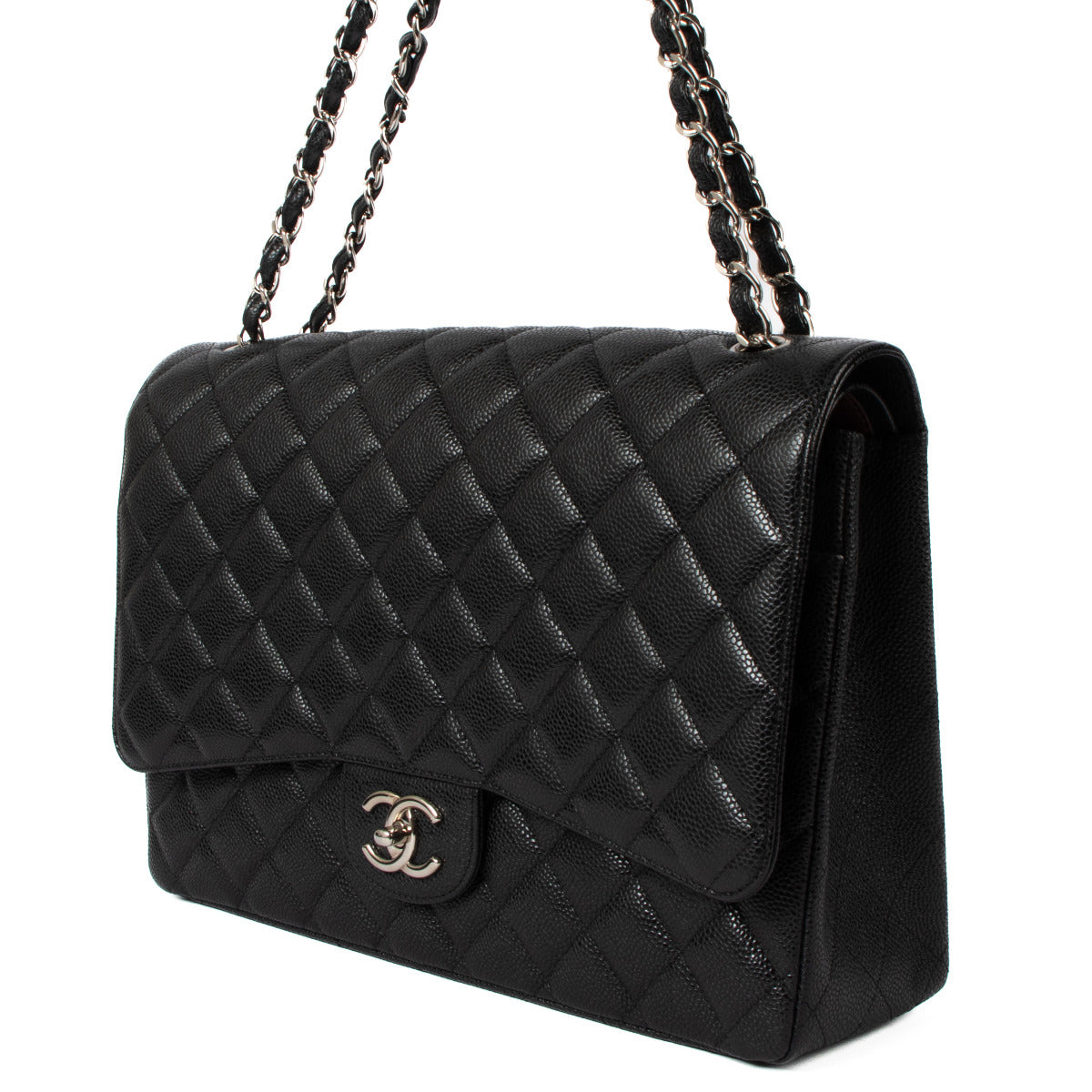 Chanel Black Caviar Maxi Classic Handbag