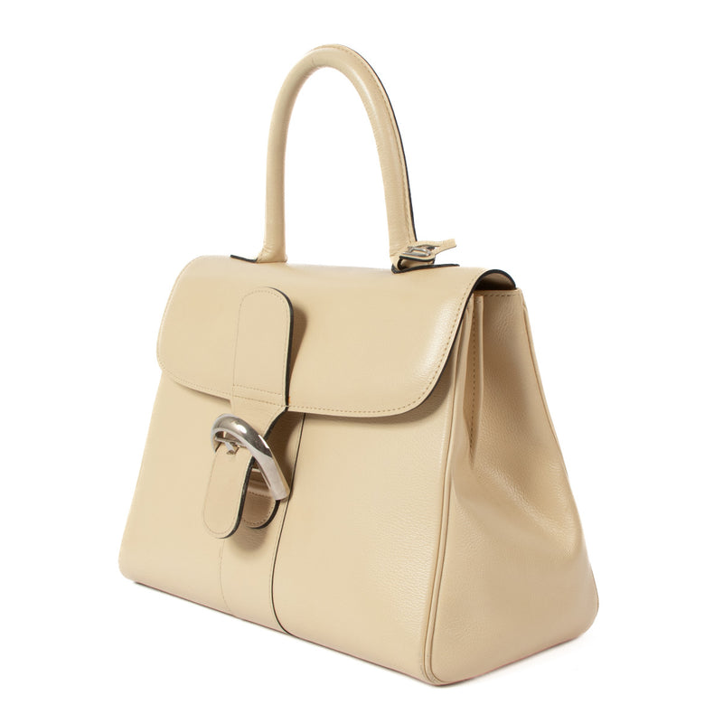 Delvaux Cream Beige Brillant MM Top Handle Bag aan de beste prijs in Labellov tweedehands luxe.