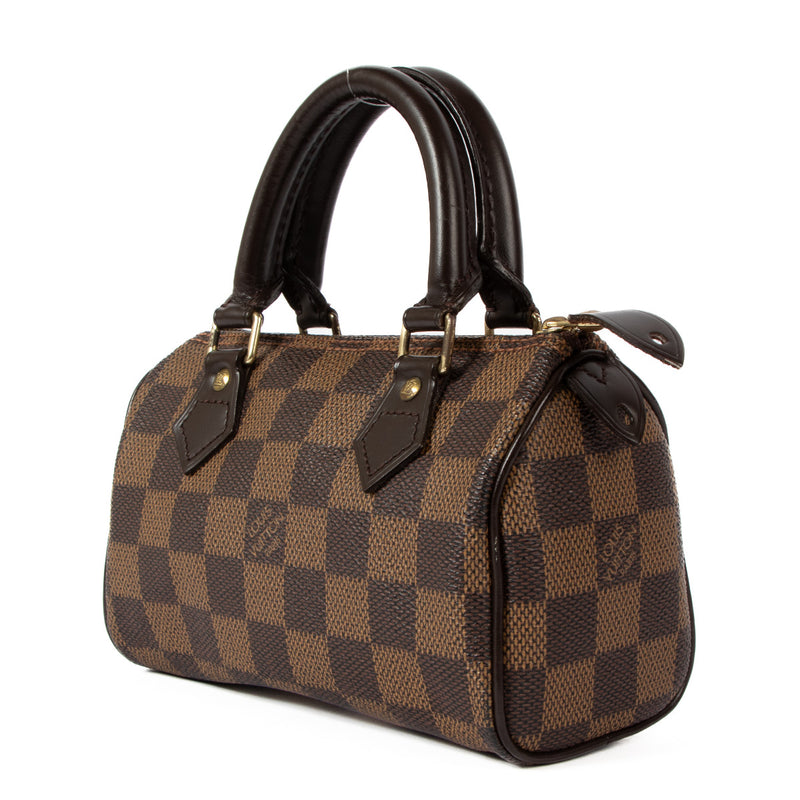 We buy and sell your preloved and brand new designer bags for the best price such as this Louis Vuitton Damier Ebene Nano Speedy Bag
