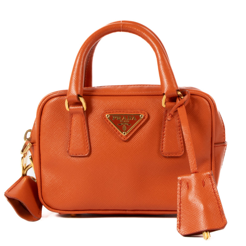 Prada Orange Nano Galleria Bag