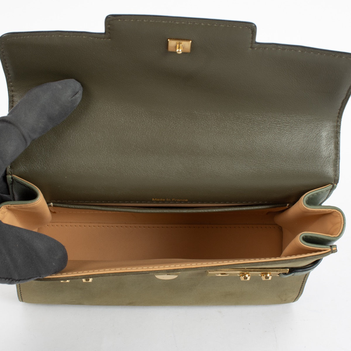 Shop the Delvaux Green Suede Tempête Mini second hand on Labellov.com