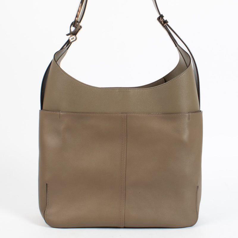 Delvaux Taupe Zele Calf So Cool MM Bag