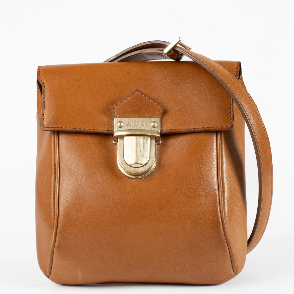 Delvaux Cognac Bridon Coquin Baudrier Pochette PM