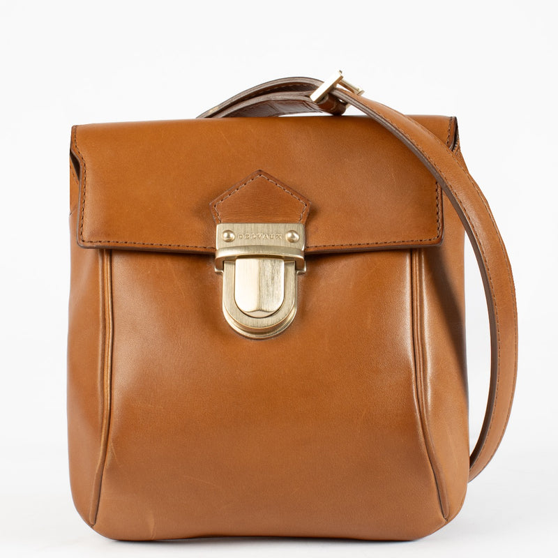 Delvaux Cognac Bridon Coquin Baudrier Pochette PM