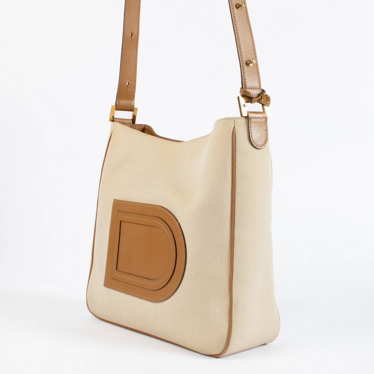 Delvaux Fauve/Végétal Toile D/Allure Sac Hobo Louise MM