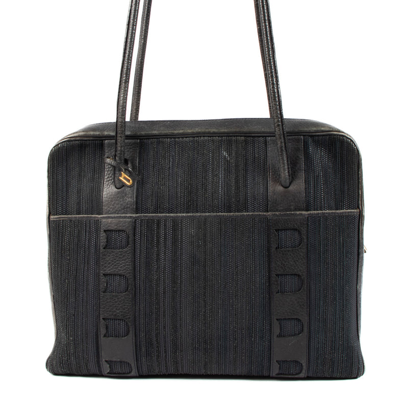 Delvaux Blue Toile De Cuir Shoulder Bag