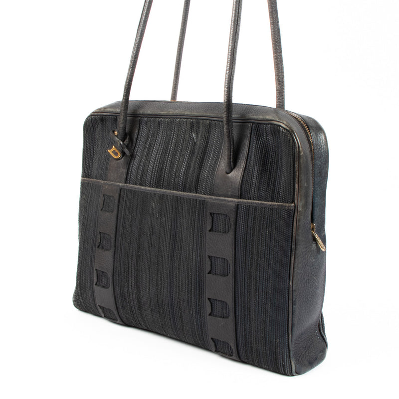 Delvaux Blue Toile De Cuir Shoulder Bag