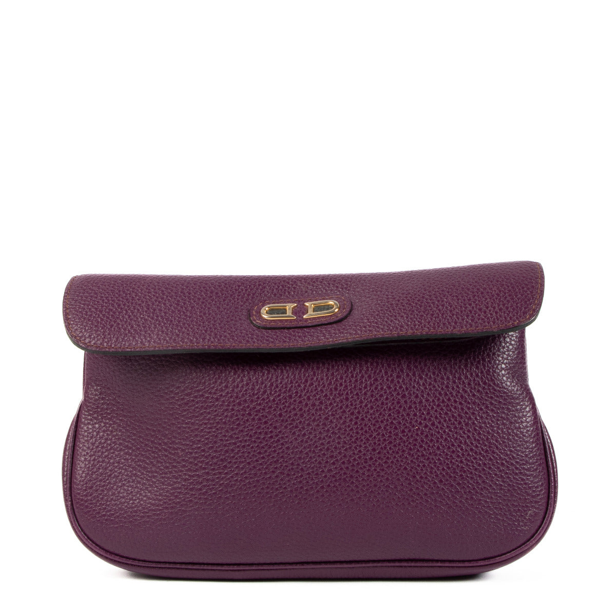 Delvaux Purple Leather Clutch