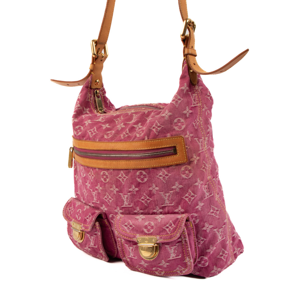 Louis Vuitton Roze Denim Baggy GM Tas