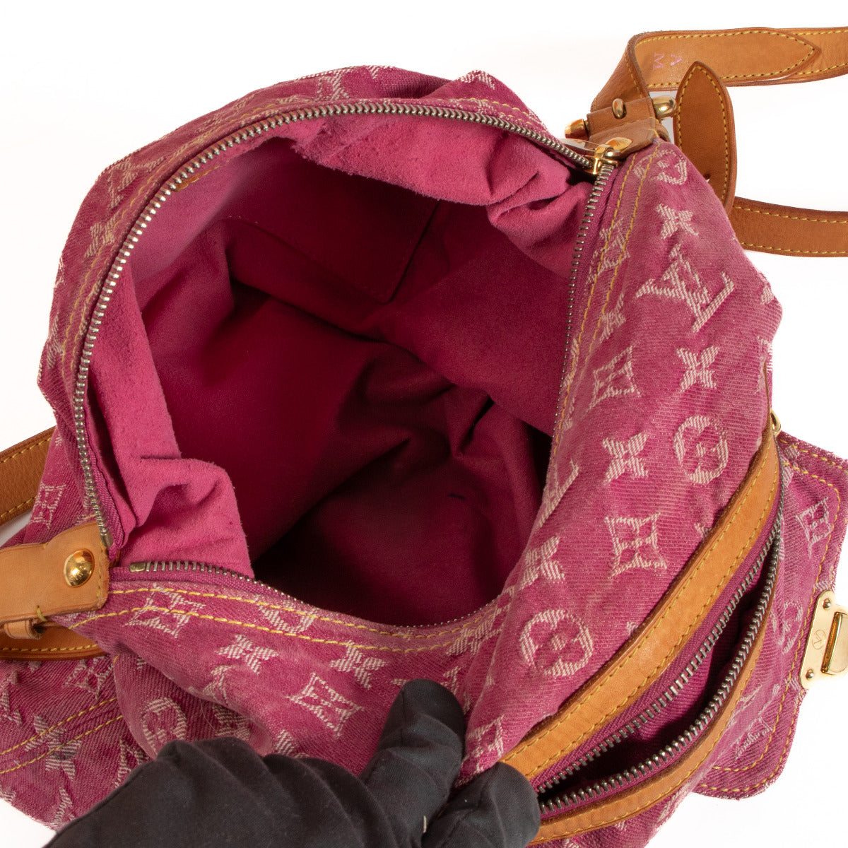 Louis Vuitton Roze Denim Baggy GM Tas
