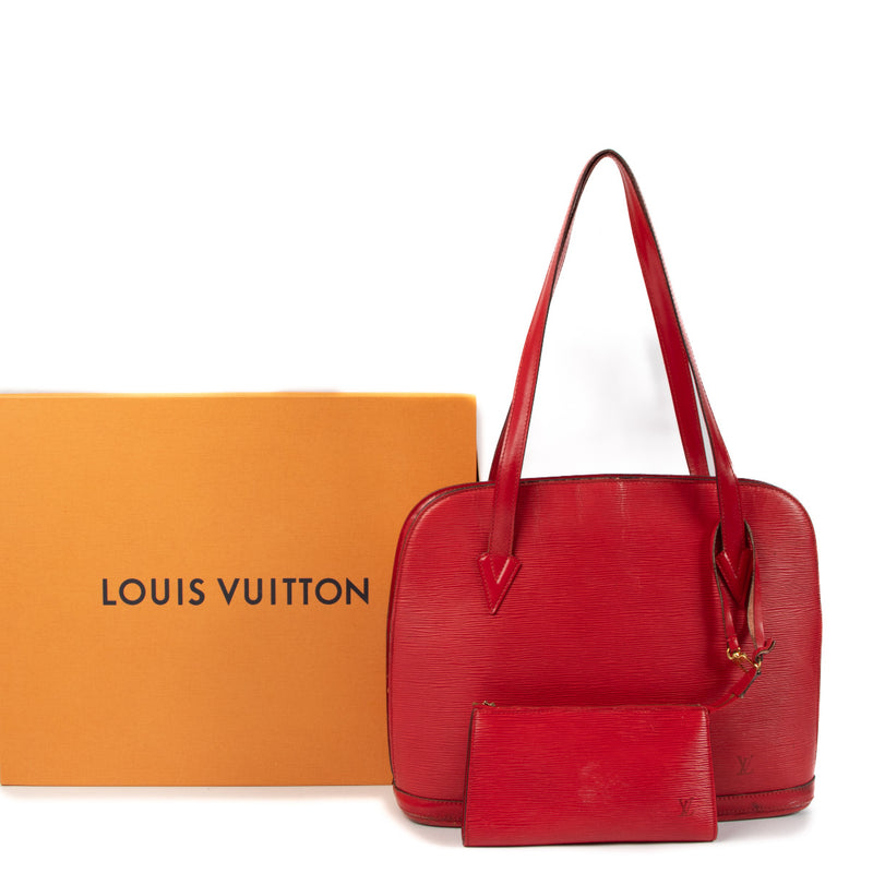 Louis Vuitton Red Epi Leather Lussac Shoulder Bag