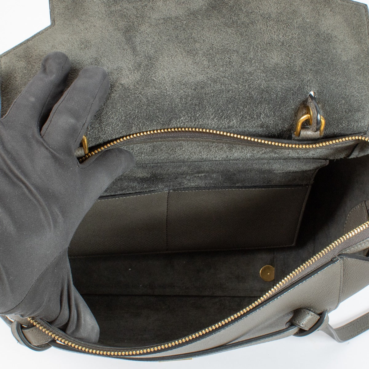 Celine Grey Leather Mini Belt Bag