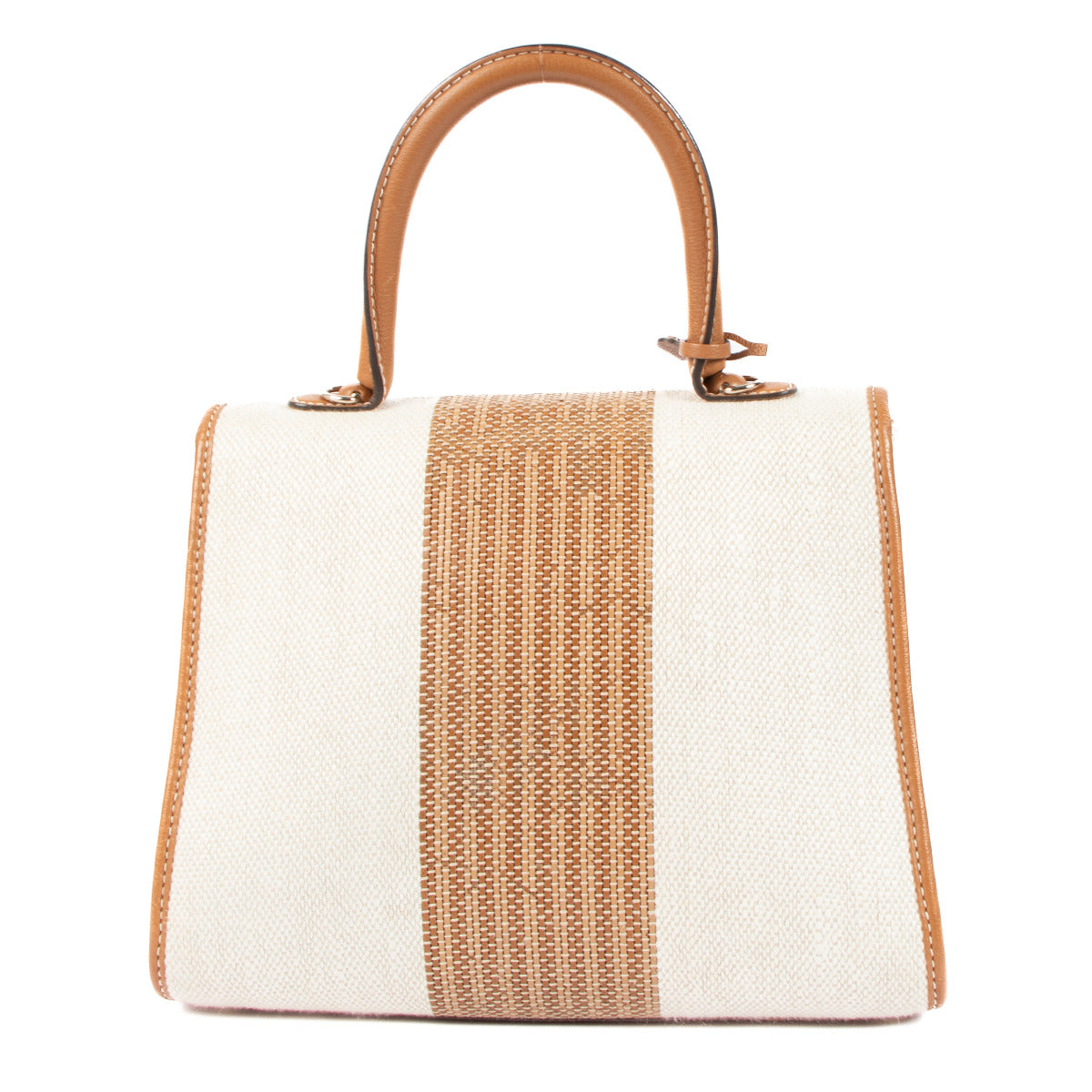 Delvaux Ivory/Vegetal Toile Sangle Brillant MM Bag