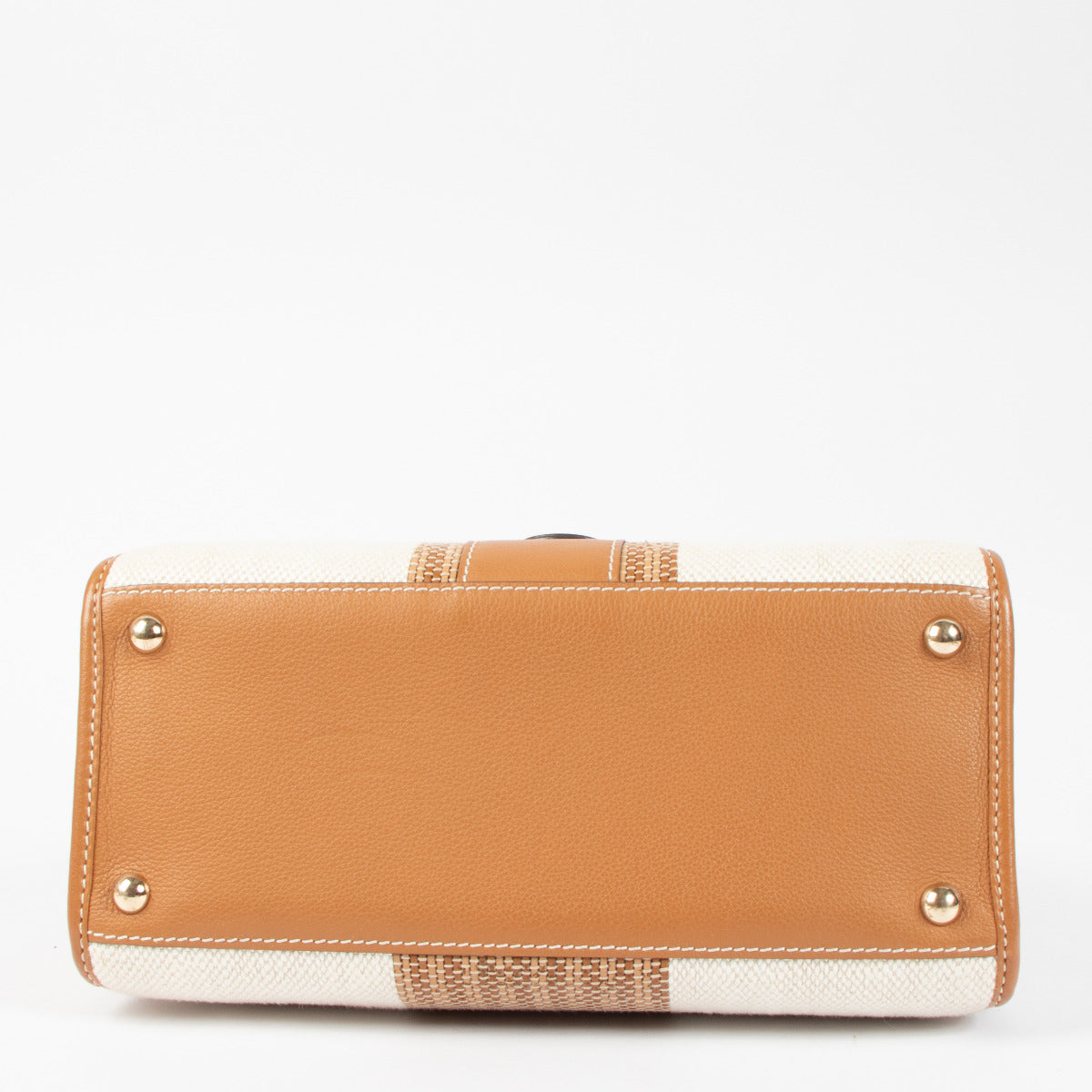 Delvaux Ivory/Vegetal Toile Sangle Brillant MM Bag