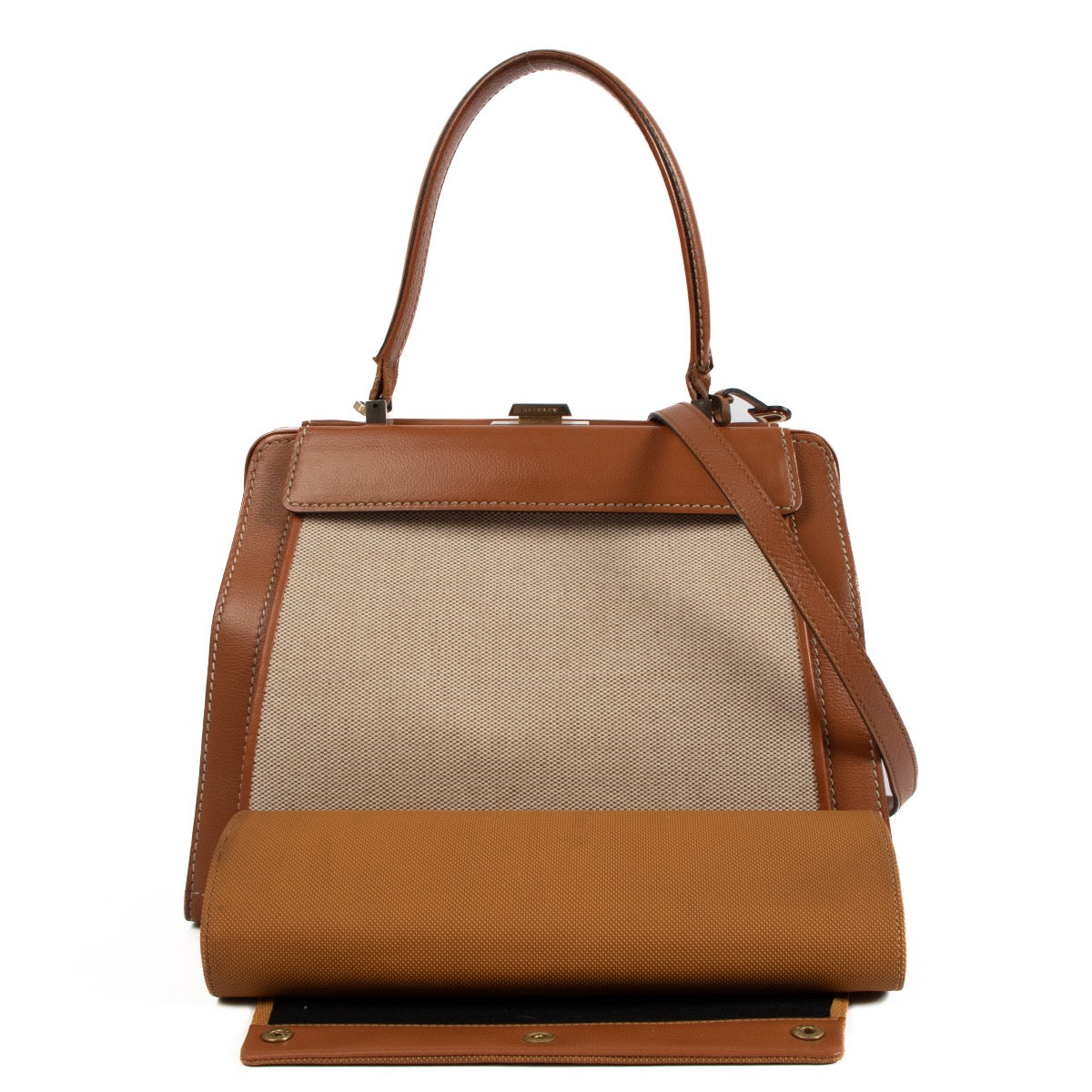 shop 100% authentic second hand Delvaux Cognac Illusion Top Handle Bag + Two Covers on Labellov.com