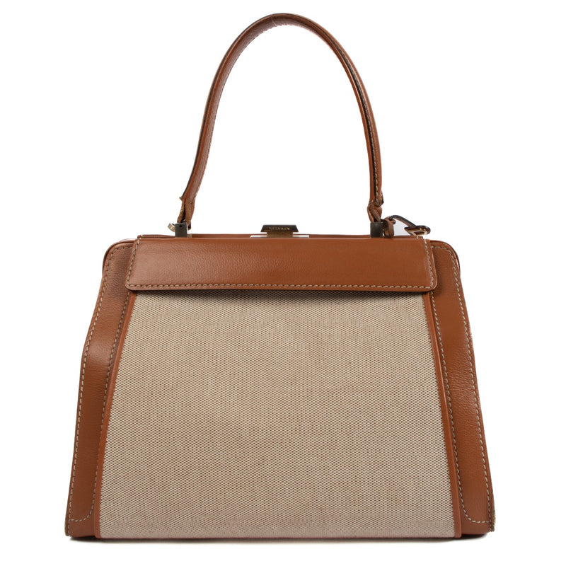 shop 100% authentic second hand Delvaux Cognac Illusion Top Handle Bag + Two Covers on Labellov.com