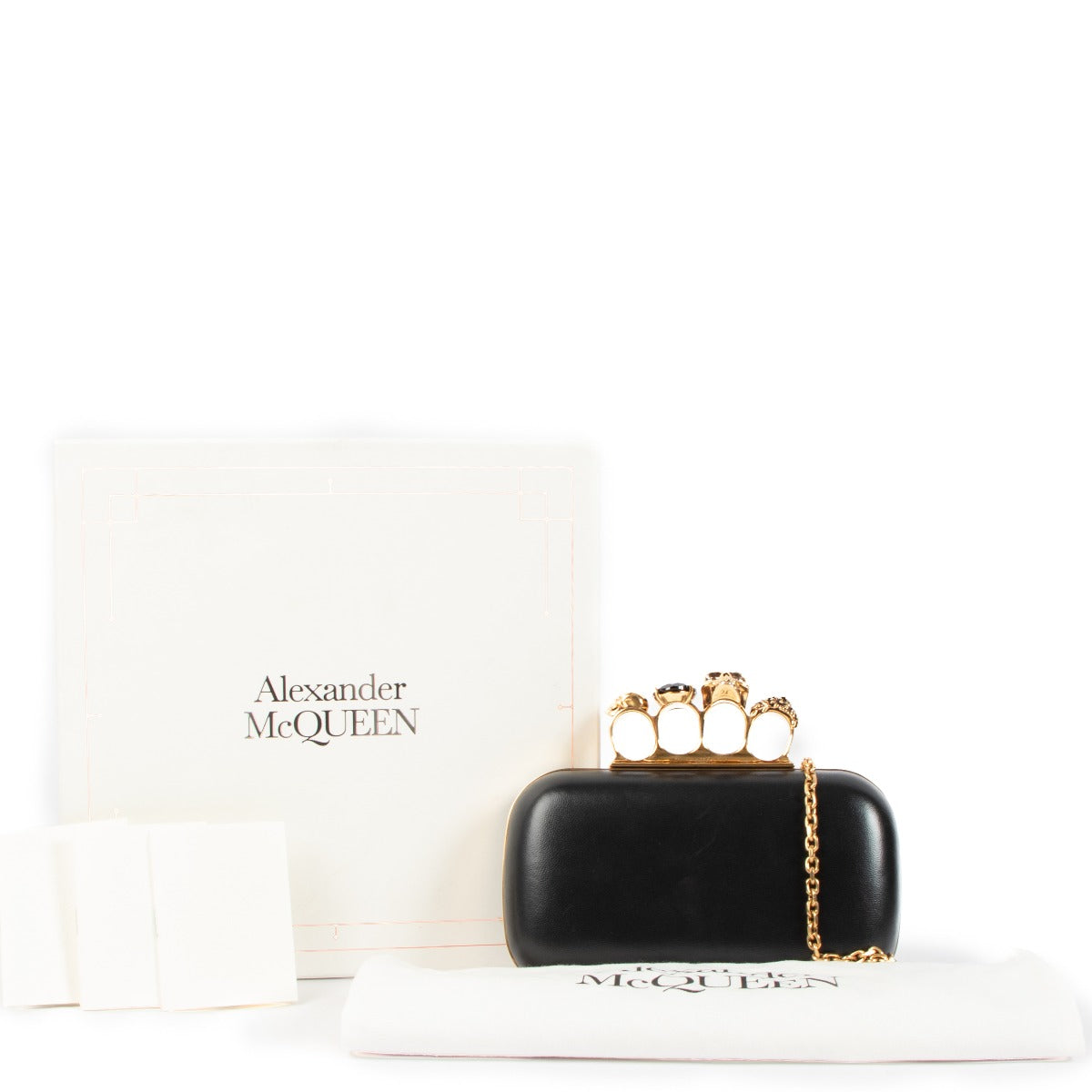 Alexander McQueen Black Knuckle Clutch With Chain