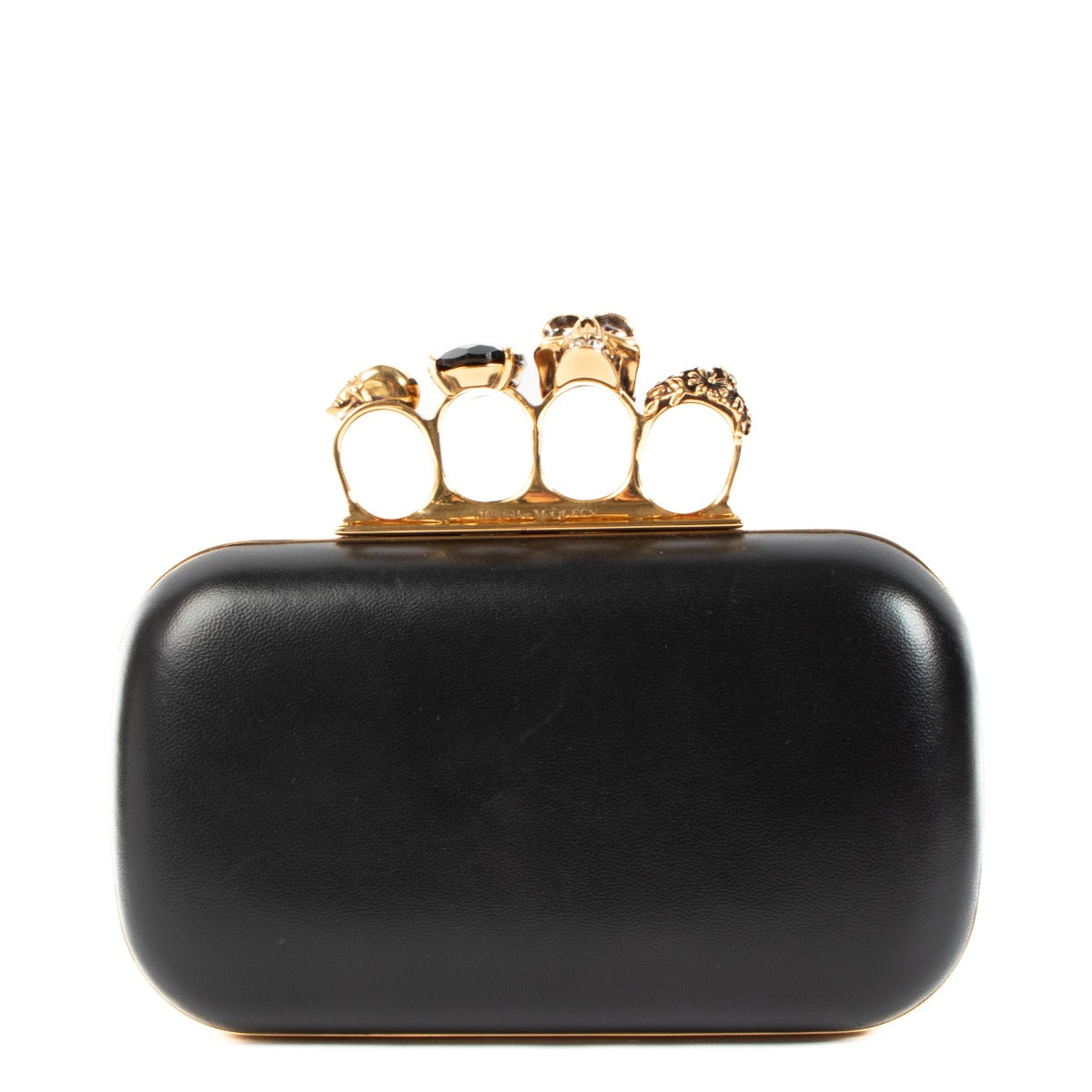Alexander McQueen Black Knuckle Clutch With Chain