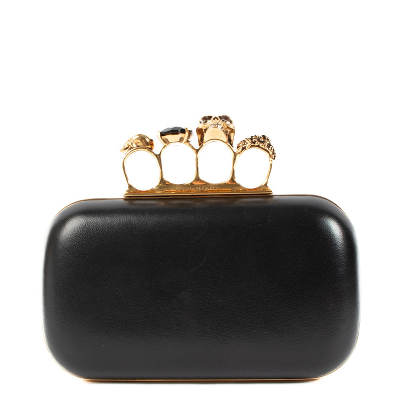 Alexander McQueen Black Knuckle Clutch With Chain