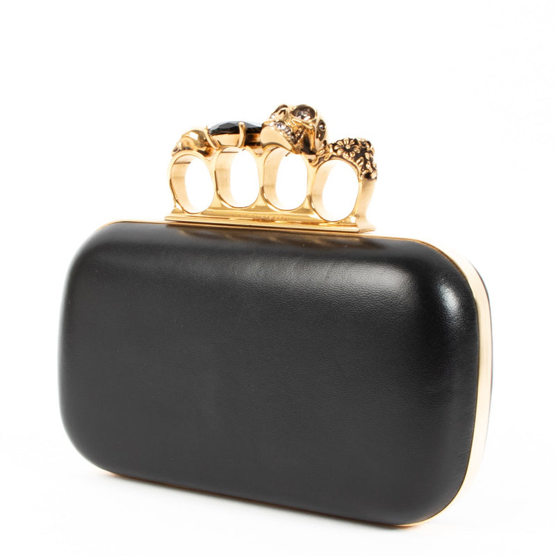 Alexander McQueen Black Knuckle Clutch With Chain