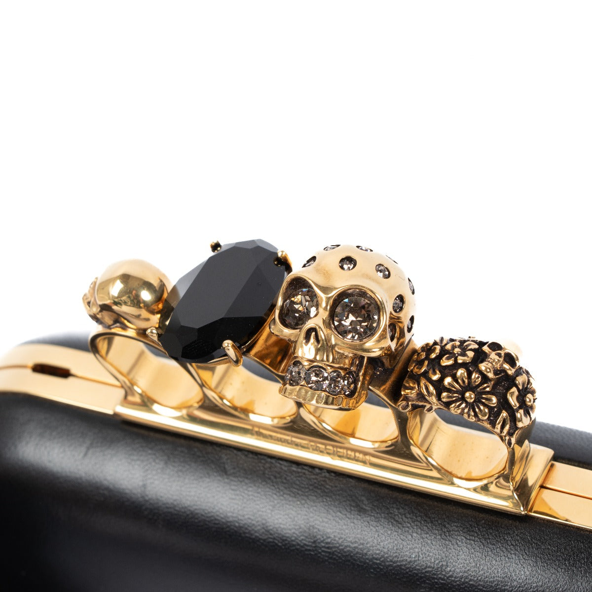 Alexander McQueen Black Knuckle Clutch With Chain