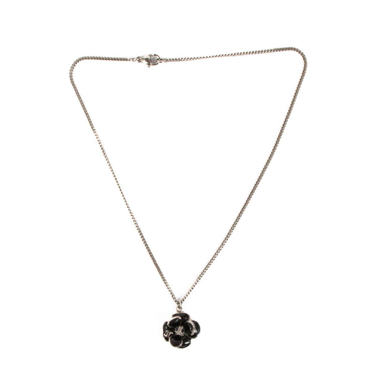 Chanel 09A Black Camellia Necklace