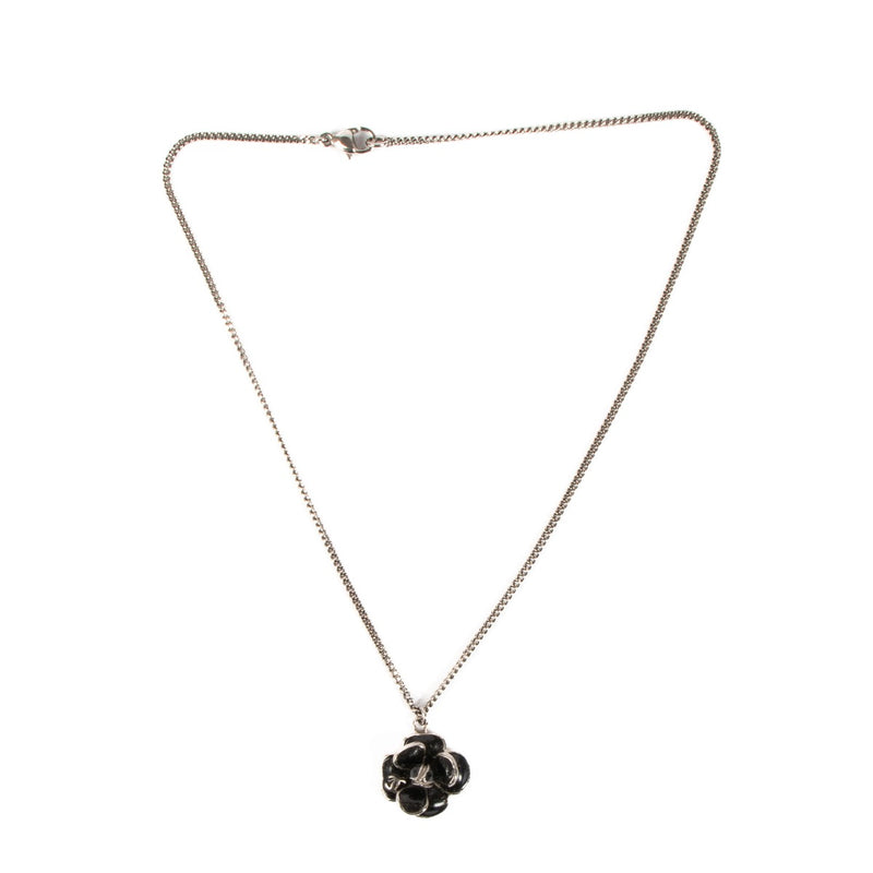 Chanel 09A Black Camellia Necklace