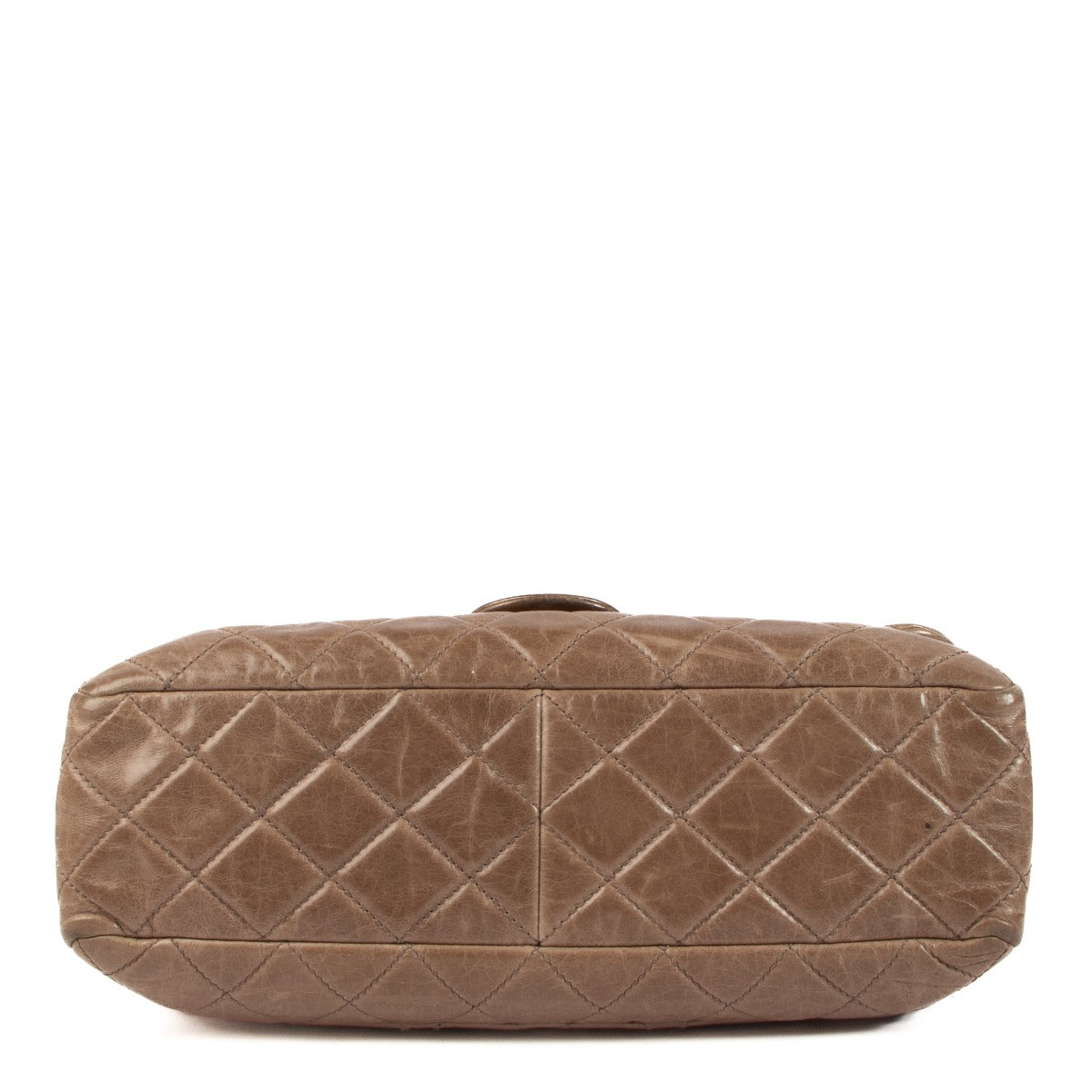Chanel Dark Beige Glazed Calfskin Medium Castle Rock Flap Bag