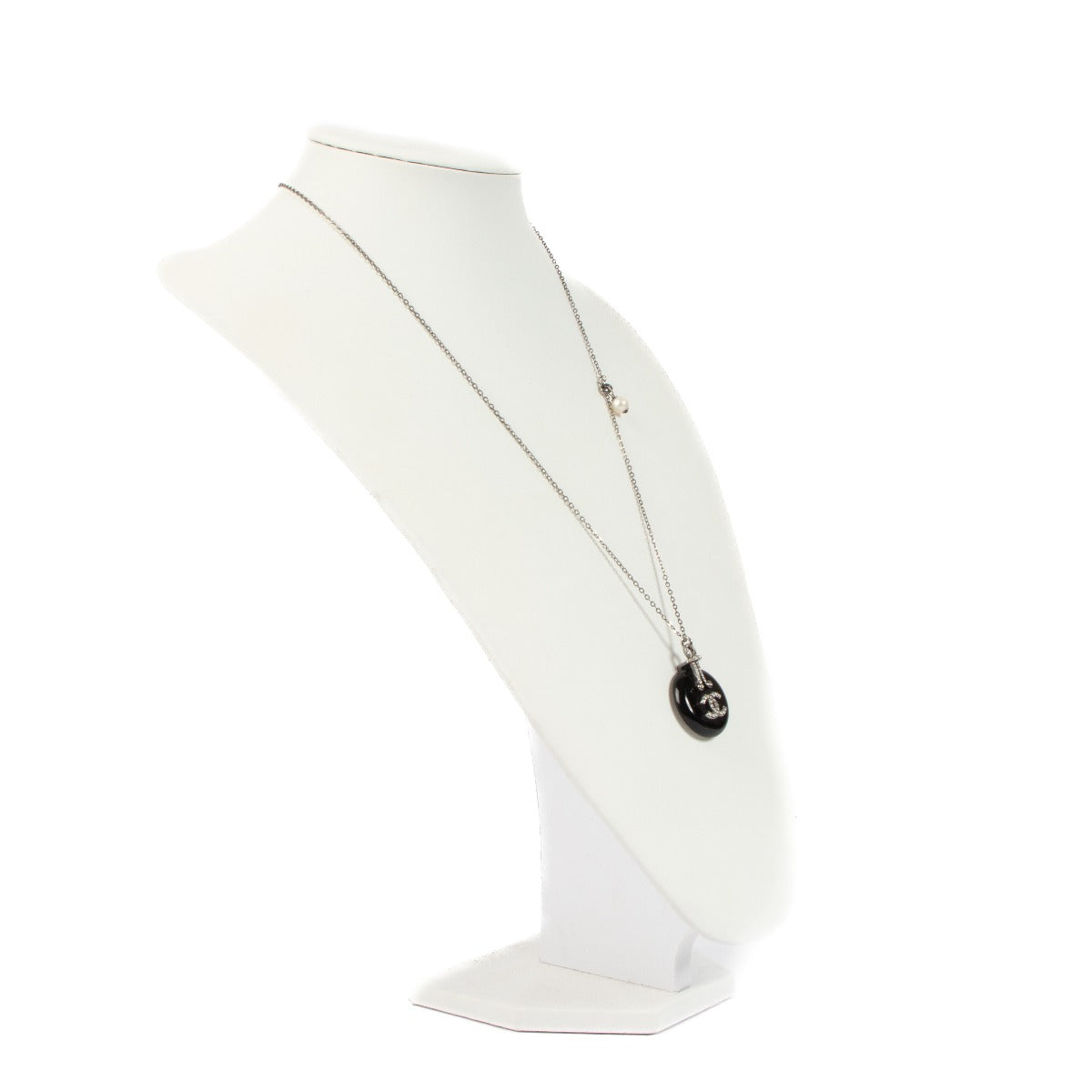 Chanel 09A Black Crystal CC Necklace