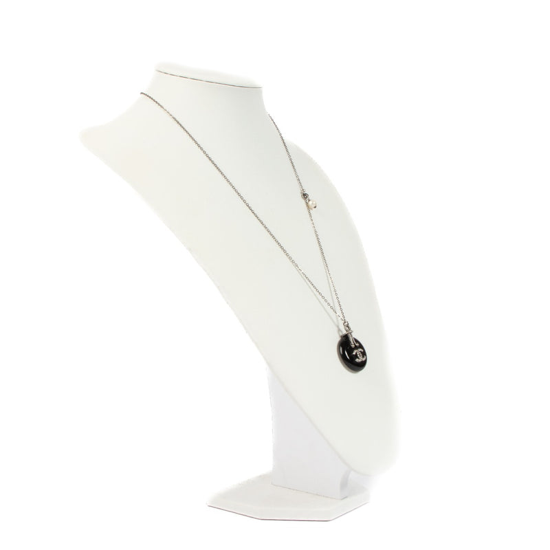 Chanel 09A Black Crystal CC Necklace