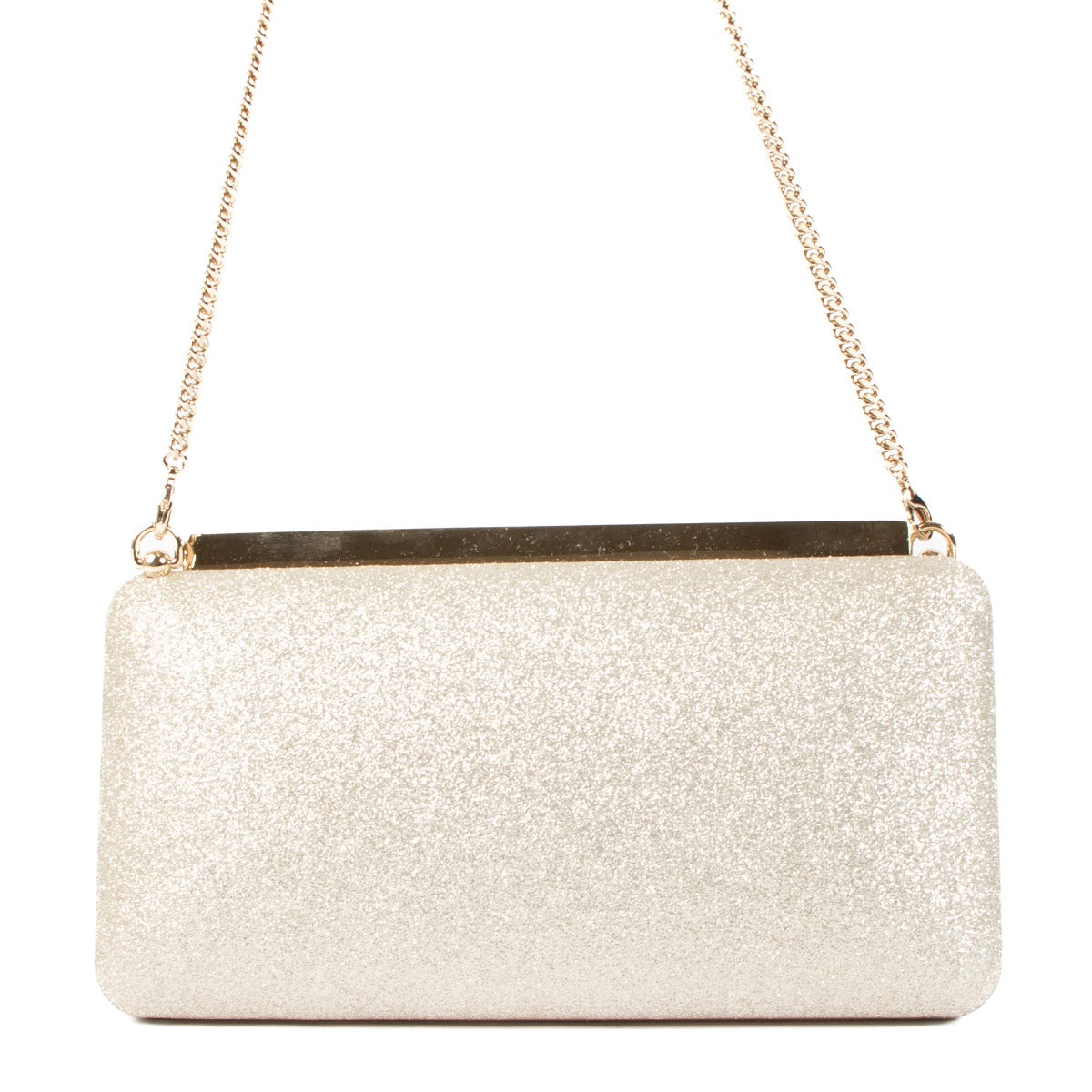 Jimmy Choo Dusty Glitter Platinum Ice Ellipse Clutch