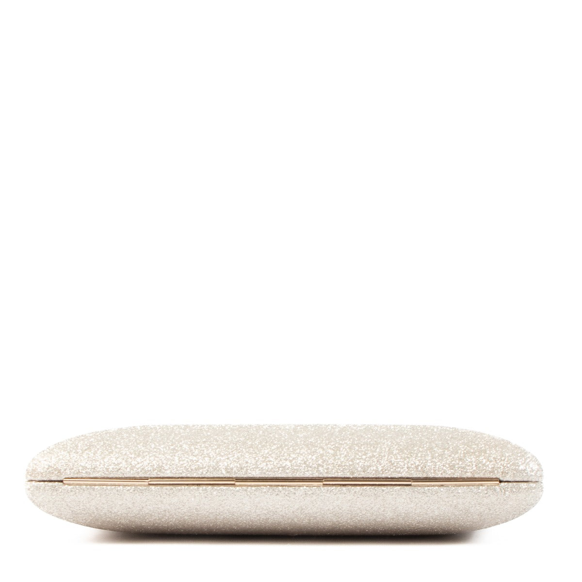 Jimmy Choo Dusty Glitter Platinum Ice Ellipse Clutch